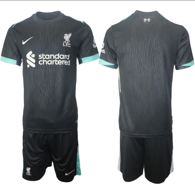 Men 2024-2025 Club Liverpool away Black blank Soccer Jersey